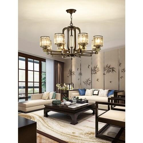 Chandelier lighting led chandeliers lights modern chinese style iron light fixtures for living dining room home bedroom