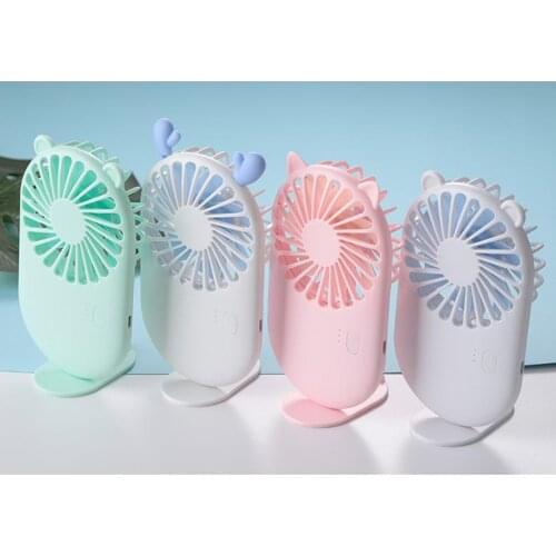 Cute Portable Mini Fan Handheld USB Chargeable Desktop Fans 3 Mode Adjustable Summer Cooler For Outdoor Travel Office Summer 1pc