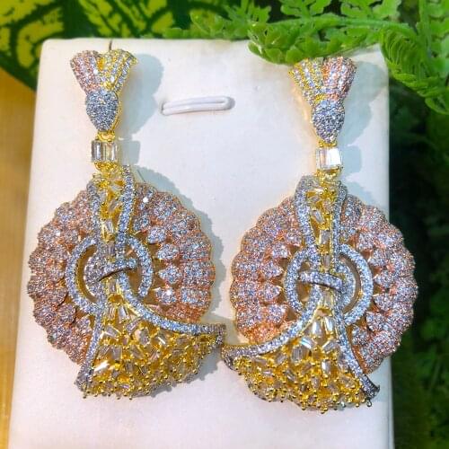 Missvikki Luxury серьги Big Drop Earrings For Women Wedding Cubic Zirconia Jewelry серьги 2021 тренд New Trendy High Quality
