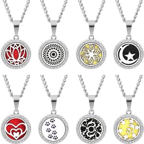 New Aromatherapy Necklace Jewelry Magnetic Essential Oil Diffuser Perfume Necklaces Box Locket Pendant Aroma Diffuser Necklace