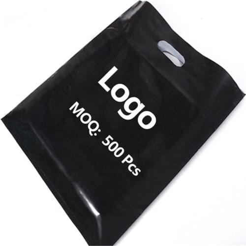 Custom Print Plastic Bag Package Gift Bags for Shopping Garment Die Cut PE Bag with Logo Brand Design Print