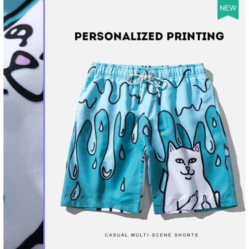 Cartoon Print Swimming Trunks Men Surffing Beach Shorts Summer Swimwear Quick Dry Bathing Suit Swimsuits Maillot De Bain