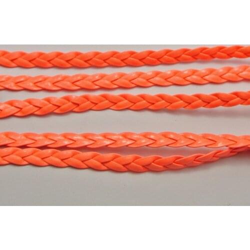 32.8 Feet Salmon Pink Flat Braided Bolo Leatherette String Jewelry Cord Flat Woven 5X1mm