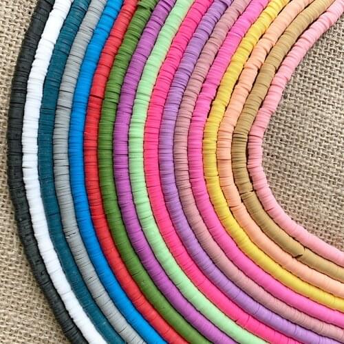 6mm Flat Round Polymer Clay Beads Chip Disk Loose Spacer Beads For DIY Jewelry Making Bracelet Necklace Accesories