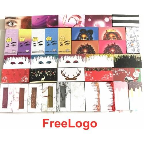 Rectangle lash box Eyelash packaging box fake 3d mink lashes boxes faux cils strip magnetic case empty makeup free logo