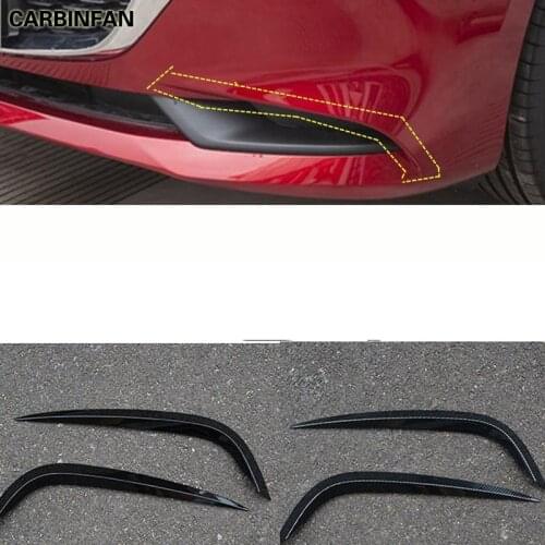 Carbon Fiber Front Fog Lamp Frame Car Body Parts Front Wind Knife Trim For Mazda 3 M3 Axela 2020 2021 C1881