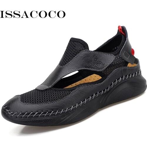 Summer Men Slates Leather Beach Sandals For Men Boy 2021 Mens Gladiator Sandals Genuine Leather Zandalias Cholas Hoof Man 38-48