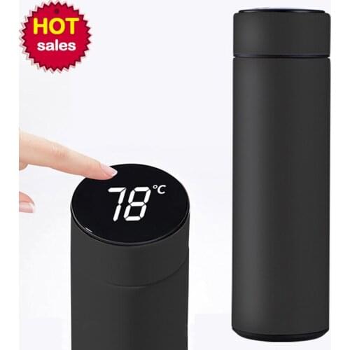 Design vacuum flask stainless steel thermos temperature display coffee outdoor travel hot water bottle Christmas birthday gift