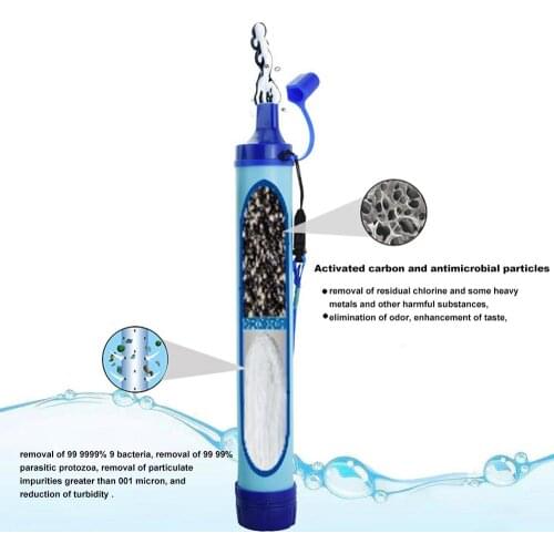 Outdoor Water Purifier Water Filter Wild Survival Camping Portable Travel Water Filter Straight Drink Straw Type Water Purifier