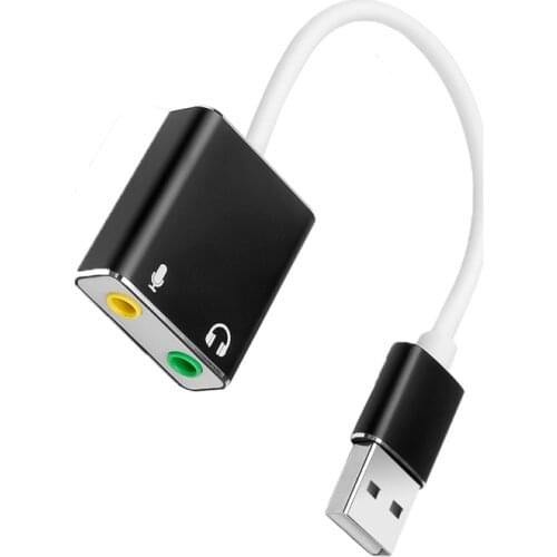 External USB Sound Card USB to 3.5mm Jack USB Audio Adapter Earphone Microphone for Macbook Computer Laptop PC