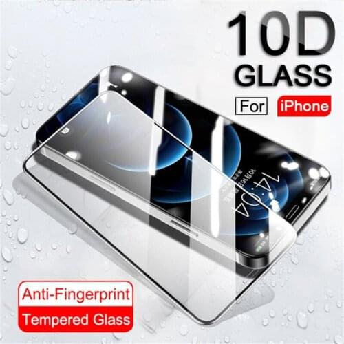 Full Cover Protective Tempered Glass on For iPhone 12 11 Pro MAX Mini XR X XS Curved Edge Screen Protector Film