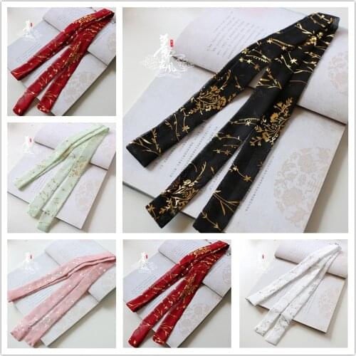 If Liu Chinese Clothing Antique Style Ancient Costume Printed Chiffon Womens Accessories Headdress Hair Band Ribbon Headband
