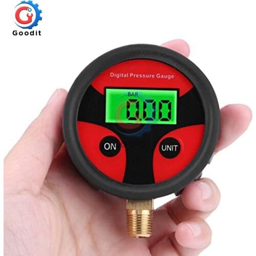 0-200PSI Air Pressure Gauge Dial Meter Tester Copper Rubber Digital Tire Pressure Gauge Tool for Car Truck Bike Auto Car Tyre