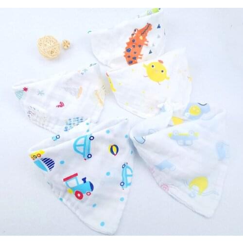 1PCS Musiln Cotton 4Layers Baby Bibs Newborn Baby Girls Boys Burp Cloths Cartoon Print Baby Scarf Feeding Collar Burp Baby Acces