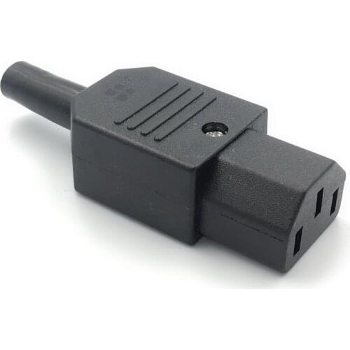 10pcs New Wholesale Price 10A 250V Black IEC C13 female Plug Rewirable Power Connector 3 pin AC Socket