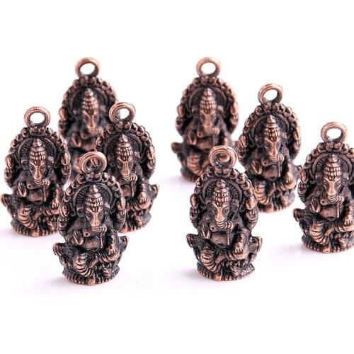 30pcs/lot 14*27mm Vintage Religion Thailand Ganesha Charms Antique copper Metal Alloy Buddha Charms Jewelry Pendants D6107-1