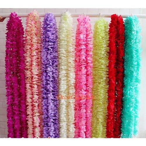 60PCS 100CM Artificial Hydrangea Orchid Wisteria Flower String For DIY Simulation Wedding Arch Square Rattan Wall Hanging Basket