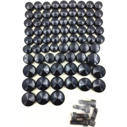 Black/Chrome Plastic Bolts Toppers Cap Motorcycle For 2007-UP Harley FLT FLH