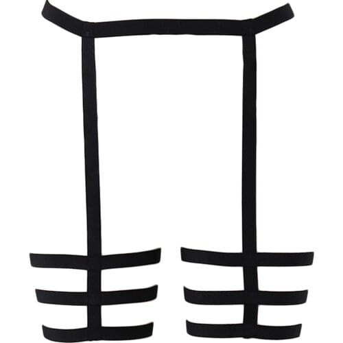 Stockings Garter Belt Leg Harness Black Goth Women Sexy Bondage Lingerie Wedding Garter Pole Dance Body Harness Belt
