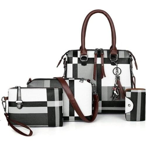 New Designer handbags high quality Luxury Handbags Composite Bag Set Brand Plaid Tassel Women Bags Handbags Composite Bag 2021