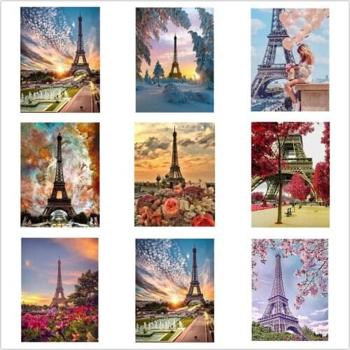 Kexinzu Full Square/Round Drill 5D DIY Diamond Painting Kit "Tower" Embroidery Cross Stitch Moasic 3D Home Decor Gift