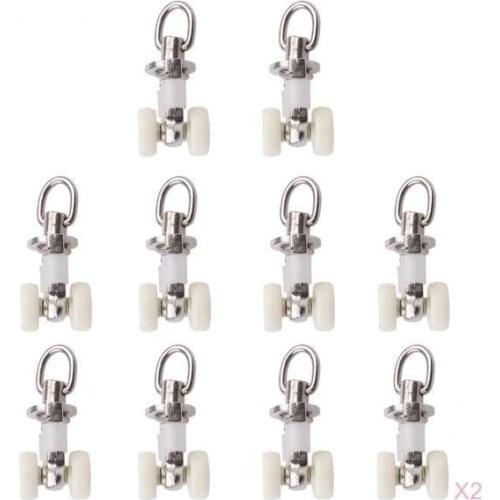 Pack of 20 Curtain Track Rollers Wheeled Carriers Drapery Rail Sliding Glider for Windows Shower Curtain Tracks