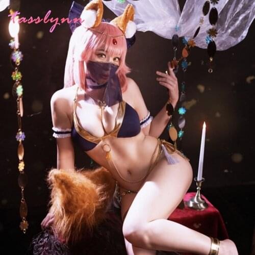 Game Fate Tamamo No Mae Cosplay Costume Sexy Swimsuit FGO Bikini FGO Cosplay Swimwear Dancing Girl Sexy Women Party Costume