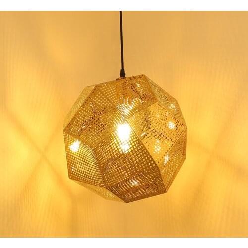 Polyhedron Northern Europe Art Personality Hollow out Chandelier Light luxury Post modern Creative Stainless steel Geometry