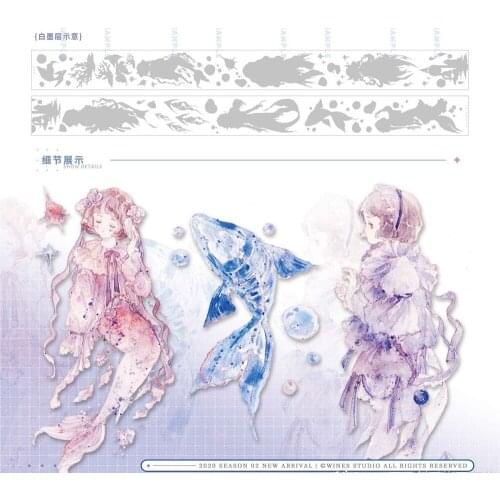 1 Loop 4.5 X 95cm Girl In The Sea Mermaid Journal Masking Tape