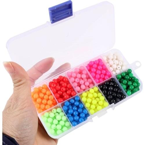 Fishing Beads Lure Kit 4mm 5mm 6mm Luminous Fishing Floats Night Glow Beads Fishing Tackle Lures Bead Bait Pasca Accessories Set