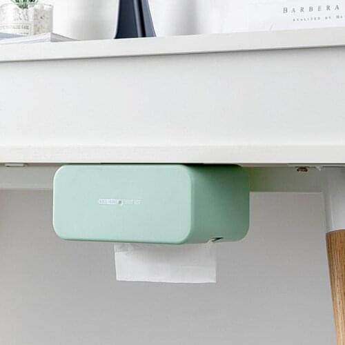 Wall Mount Tissue Holder, Adhesive Tissue Box Cover Dispenser Toilet Wipes Napkin Storage Organizer Shelf for Kitchen Bathroom