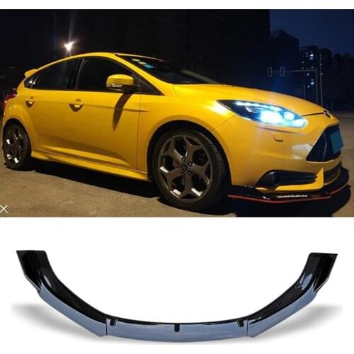 Front Bumper Spoiler Protector Plate Lip Body Kit For Ford Focus ST 2013 Carbon Surface Car Decorative strip Chin Shovels