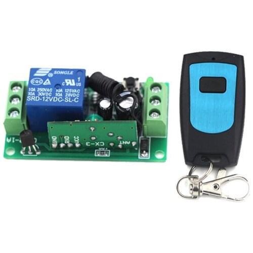 Remote Control Switch DC 24V 1 CH 10A Relay Receiver Transmitter Learning Light Lamp Wireless Switch 315/433MHZ