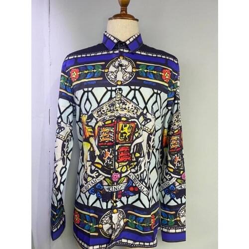 QK40984 Fashion Mens Shirts 2021 Runway Luxury famous Brand European Design party style Mens Clothing