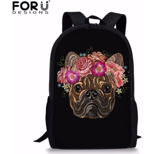 FORUDESIGNS Customize Backpack Women Travel Bags Embroidered Animal Print Children School Bags Backpack Girls Kids Book Bag