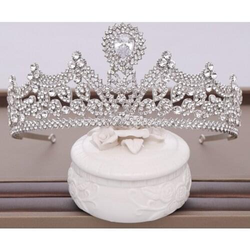 Handmade Crystal Rhinestones Tiaras And Crowns Wedding Headband Headpiece Bridal Hair Piece Prom Pageant Accessories Marry Gifts