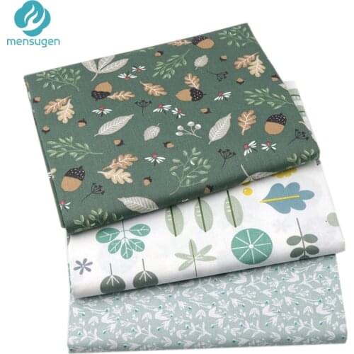 Green Flower and Floral Printed 100% Cotton Cloth Meters for Pillows Cushions Blanket Sewing DIY Fabrics Telas to Patchwork