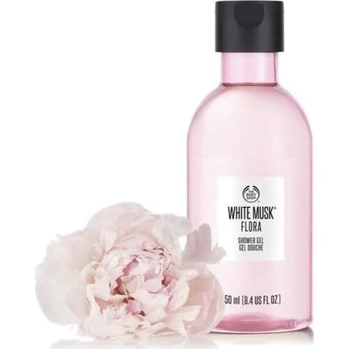 The Body Shop White Musk Flora Shower Gel Cream Body Washer 250 ml Moisturizing Nourishing Dry Skin Fresh Smell Soap Free Bath