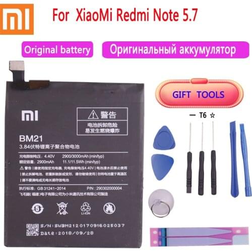 Xiaomi 100% New Original Replacement Battery BM21 2900mAh For XiaoMi Redmi Note 5.7 Redrice Authentic Phone Battery