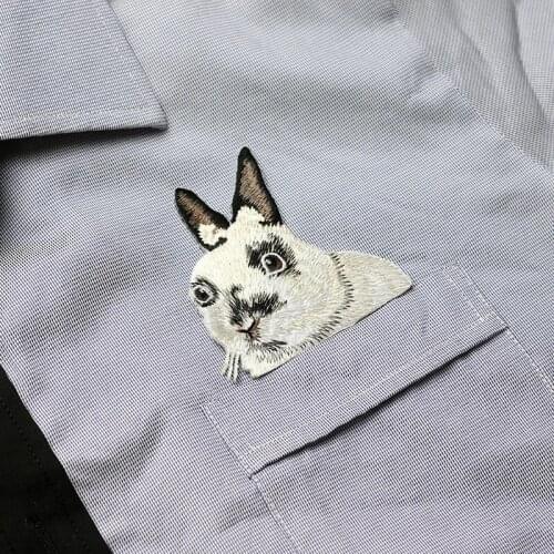 Cute rabbit embroidered patches for clothing iron on patches DIY accessories badge embroidery funny T-shirt sticker