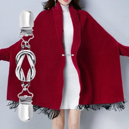 Tie Clips Vintage Women Clip Twist Ring Cardigan Sweater Collar Clip Dress Shawl Clasp Pin Womans accesories Cufflinks Woman