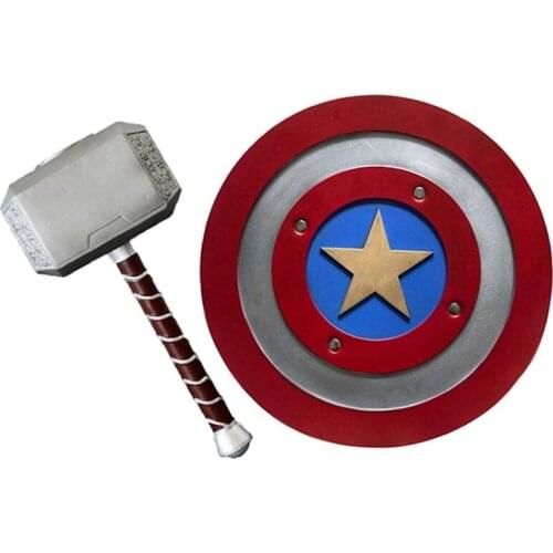 1:1 Cosplay Thunder Hammer shield Figure Weapons Model Movie Role Playing Safety PU Material Toy Kid Gift