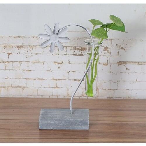 1PC Hydroponic Plant Transparent Glass Vase DIY Wooden Stand Holder Rack Water Planting Vase Glasses Home Desktop Decor JL 280