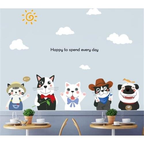 Cartoon Dog Wall Sticker For Kids Room KAKUDER 1pc DIY Cartoon Removable Wall Decal Home Sticker Mural Art Home Decor Stickers