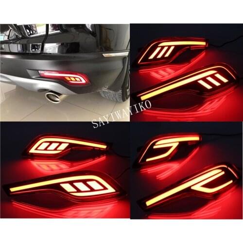 2PCS Car LED For Honda CRV 2017 2018 2019 Multi-function 12V LED Reflector Lamp Rear Lamp Bumper Light Brake Light