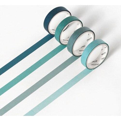 4pcs/lot Fall Basic Color Rainbow Masking Washi Tape Set Crafts and Scrapbooking Paper Decor Japanese Stationery Office Supplies