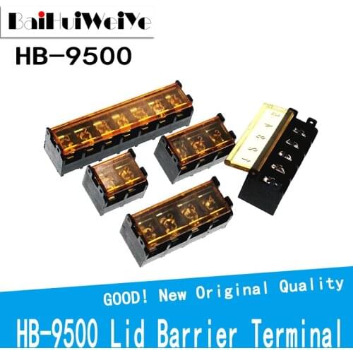 5Pcs/Lot HB9500 2PIN TO 10PIN Lid Barrier Terminal 9.5MM high current connectors Barrier Blocks with Cover PCB Mount 3 4 5 6 7P