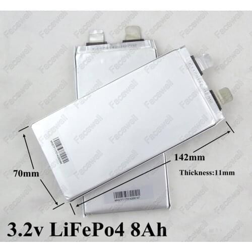 12pcs lifepo4 battery 3.2v 8ah 3C 30A lifepo4 3.2v cell lifepo4 battery < 10ah 3.2v 8000mah for e bike diy 36v 24v 8ah battery