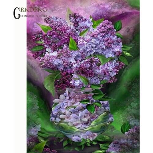 Purple Flower drill 5d DIY Diamond Embroidered Diamond Painting Cross Stitch Full Square Rhinestone Mosaic Unfinished Home Decor