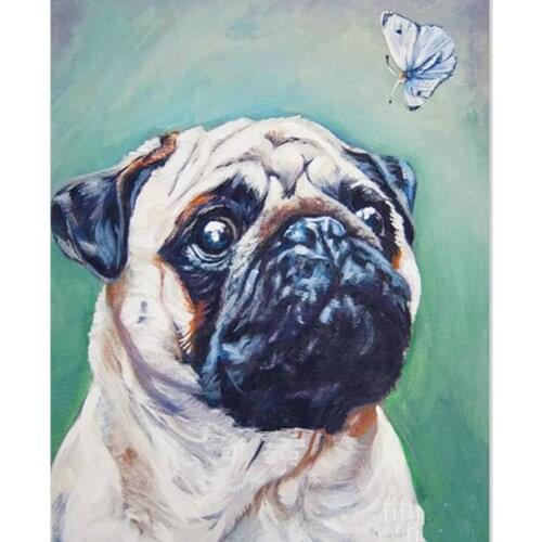 Diy Diamond Embroidery PUG DOG 3D Diamond picture Square Rhinestone Full square Diamond Painting pet animal cross stitch gift